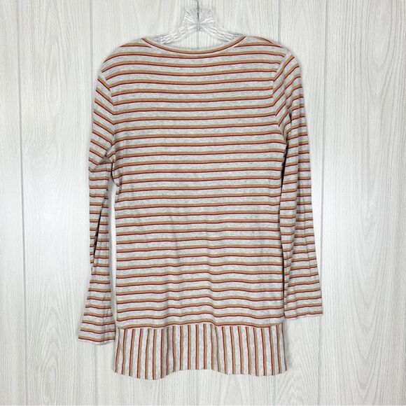 Cabi | Gray & Red Striped Skipper V-Neck Long Sleeve Size Small - Picture 2 of 10